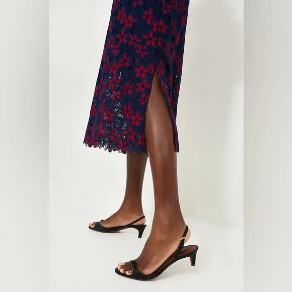 Tuckernuck Pomander Place Midnight Floral Lace Seraphina Midi Dress - Picture 7 of 16